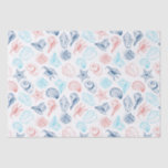 Tropical Beach Seashells Pattern  Tissue Paper<br><div class="desc">Add some coastal style to your presents and gift wrapping with this seashell pattern tissue paper in navy blue,  aqua and coral. Visit my "It's A Wrap" collection for coordinating gift wrap,  gift tags and more beach and nautical themed gift wrapping items.</div>