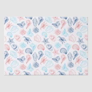 Tropical Beach Seashells Pattern  Tissue Paper