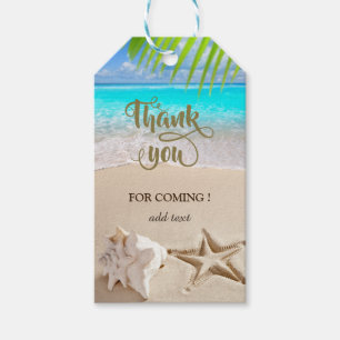 Tropical Beach,Seastar,Seashell Thank You Gift Tags