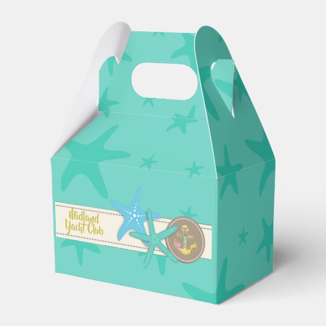 Tropical Beach Shell Favour Gift Bag Box (Front Side)