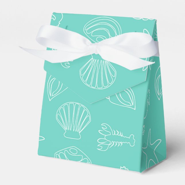 Tropical Beach Shell Favour Gift Box (Front Side)