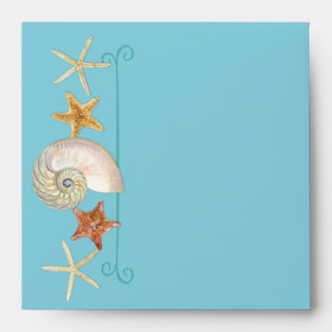 Tropical Beach Shells Starfish Nautilus Summer Envelopes