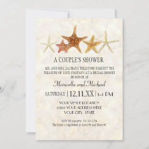 Tropical Beach Shells Starfish Nautilus Summer Invitation