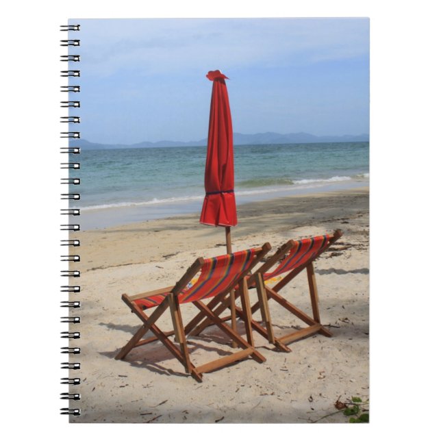 Tropical beach spiral notebook (Front)
