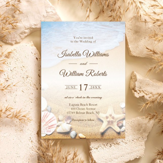 Tropical Beach Starfish Wedding Party Invitation (Creator Uploaded)