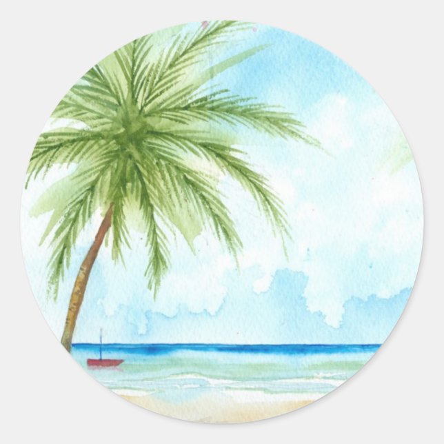 Tropical Beach Sticker (Front)