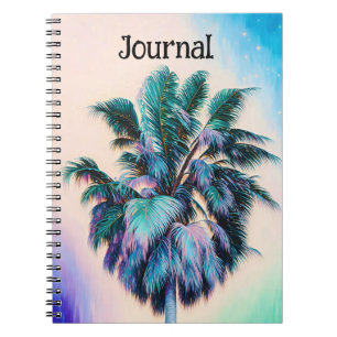 Tropical Beach Style Palm Tree Art Journal Spiral