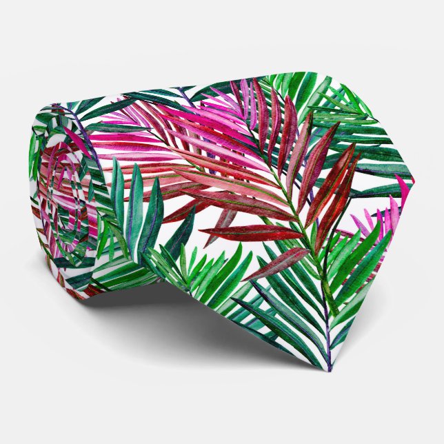 Tropical Beach Summer Palms Tie (Rolled)