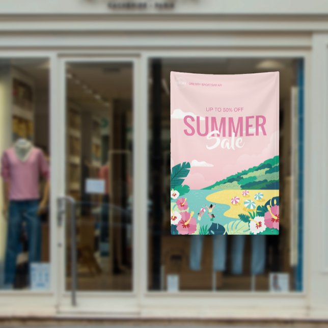 Tropical Beach Summer Sale Business Ads Banner (Tropical Beach Summer Sale Business Ads Banner)