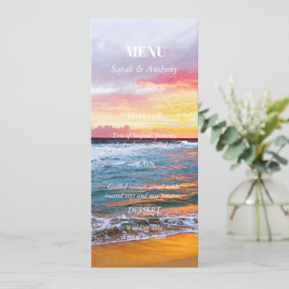 Tropical Beach Summer Seaside Wedding Food Menu