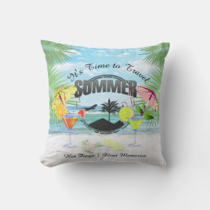 Tropical Beach, Summer Vacation Personalised Cushion