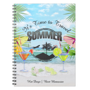 Tropical Beach, Summer Vacation   Personalised Notebook