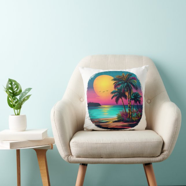tropical beach sunset  cushion (Chair)