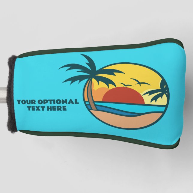 Tropical Beach Sunset Golf Head Cover (Front)