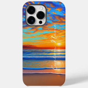Tropical Beach Sunset over Clear Ocean iPhone 14 Pro Max Case