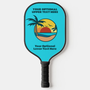Tropical Beach Sunset Pickleball Paddle