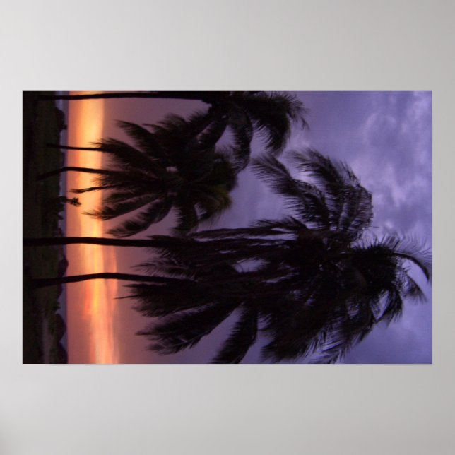 Tropical Beach Sunset Poster (Front)