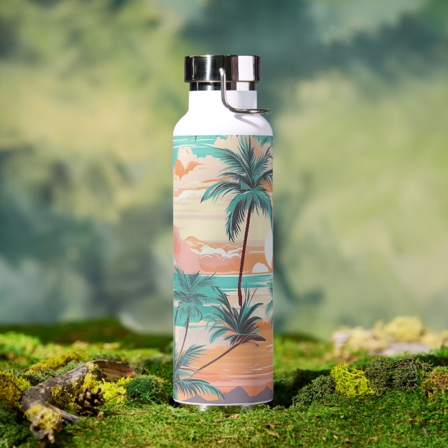 Tropical Beach Sunset Water Bottle (Outdoor (Rotated))