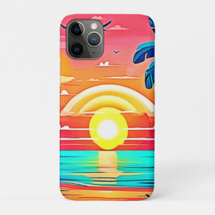 Tropical Beach Sunset with Rainbow Case-Mate iPhone Case