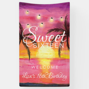 Tropical Beach, Sweet 16 Party Banner