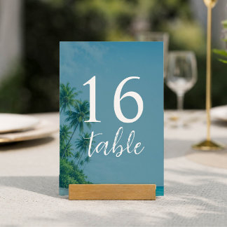 Tropical Beach Table Number