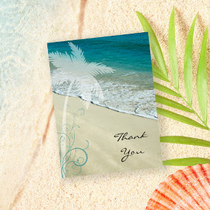 Tropical Beach Thank You Note Postcard
