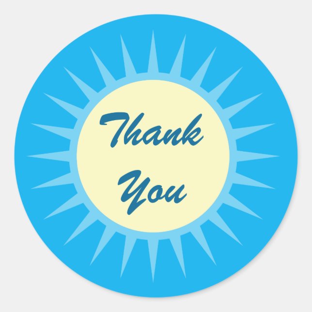 Tropical Beach Thank You Sticker (Front)