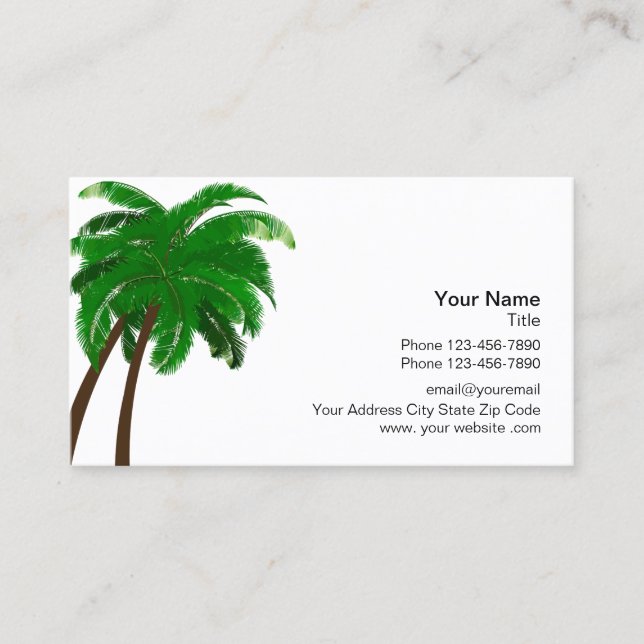 Tropical Beach Theme Business Card (Front)