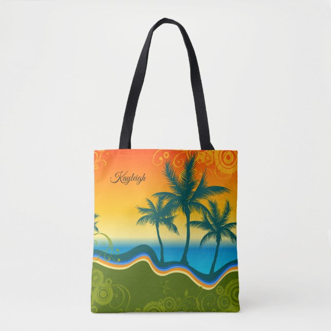Tropical Beach Tote Bag (Front)