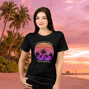Tropical Beach Trip Custom Palm Tree Women's Tri-Blend Shirt