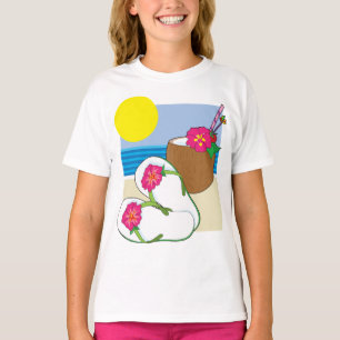 Tropical Beach Vacation Coconut Flowers Flip Flops T-Shirt