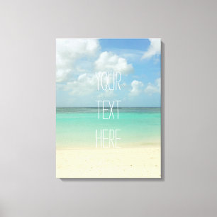 Tropical Beach Vacation Customisable Quote Canvas Print