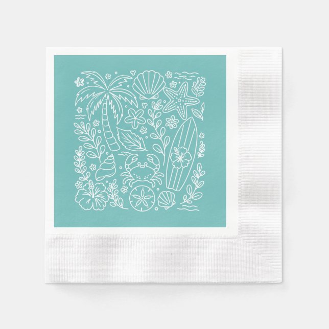 Tropical Beach Vibes  Napkin (Front)