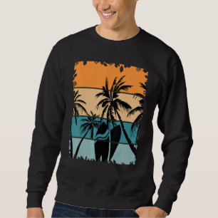 Tropical Beach Vintage Retro Style 70s 80s Palm Tr Sweatshirt