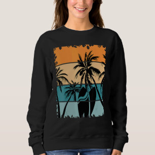 Tropical Beach Vintage Retro Style 70s 80s Palm Tr Sweatshirt