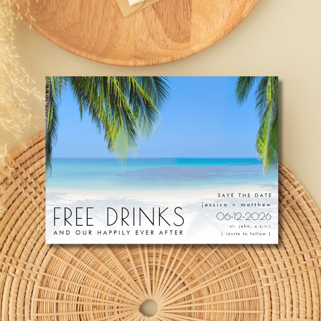 Tropical Beach Virgin Islands Photo Wedding  Save The Date (Tropical Beach Virgin Islands Photo Wedding Save The Date)