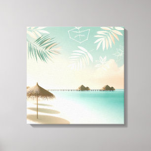 Tropical Beach Wall Art Relaxing Ocean View Print