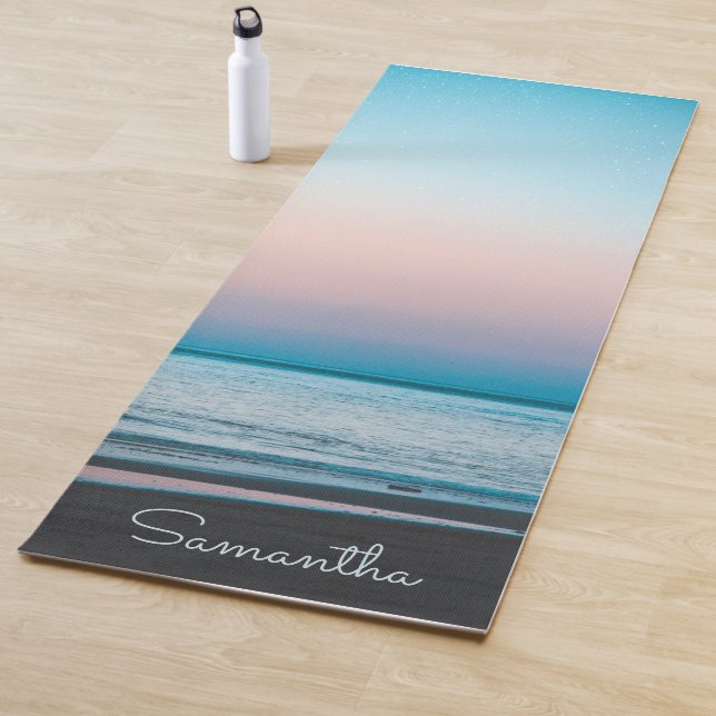 Tropical Beach Waves Modern Personalised  Yoga Mat (In Situ)