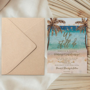 tropical beach we still do vow renewal invitation