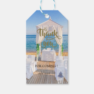 Tropical Beach Wedding Arbor Thank You Gift Tags