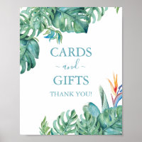 Tropical Beach Wedding Cards & Gifts Sign
