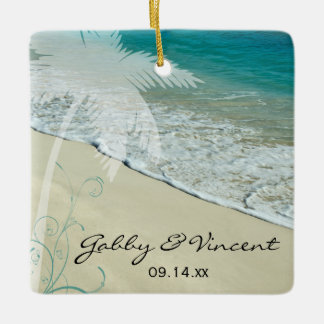 Tropical Beach Wedding Ceramic Tree Decoration
