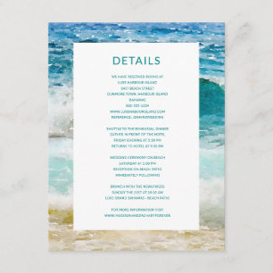 Tropical Beach Wedding Details Enclosure Card