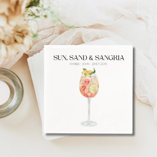 Tropical Beach Wedding Drink Bar Napkins