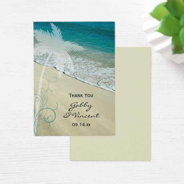 Tropical Beach Wedding Favour Tags (Desk)