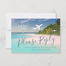 Tropical Beach Wedding Heart Aeroplane Destination