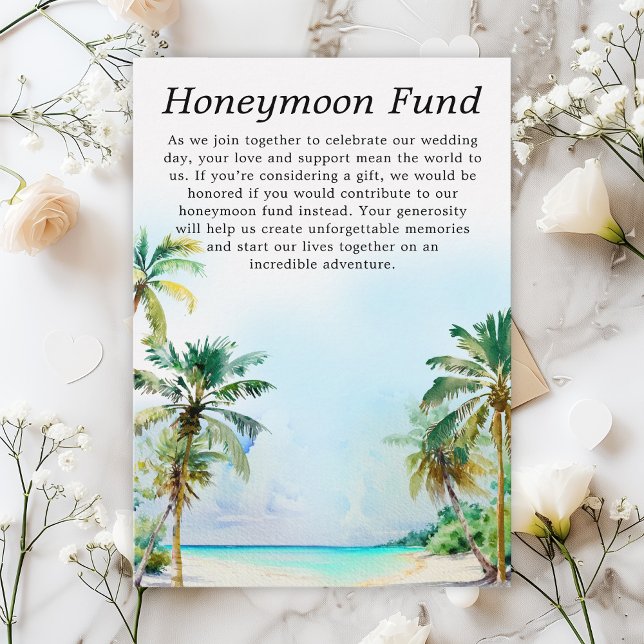 Tropical Beach Wedding Honeymoon Fund Enclosure Card (Creator Uploaded)