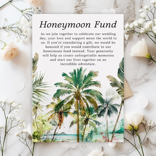 Tropical Beach Wedding Honeymoon Fund Enclosure Card (Creator Uploaded)