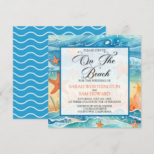 Tropical Beach Wedding Invitation