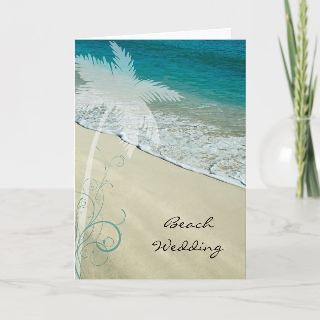 Tropical Beach Wedding Invitation (Front)